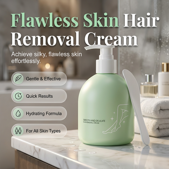 🧴 50% OFF NOW! 🪒 Gentle and Mild Set – Hair Removal Cream + Razor – Pain-Free for Sensitive Skin, No Dark Spots or Stubble 🌸