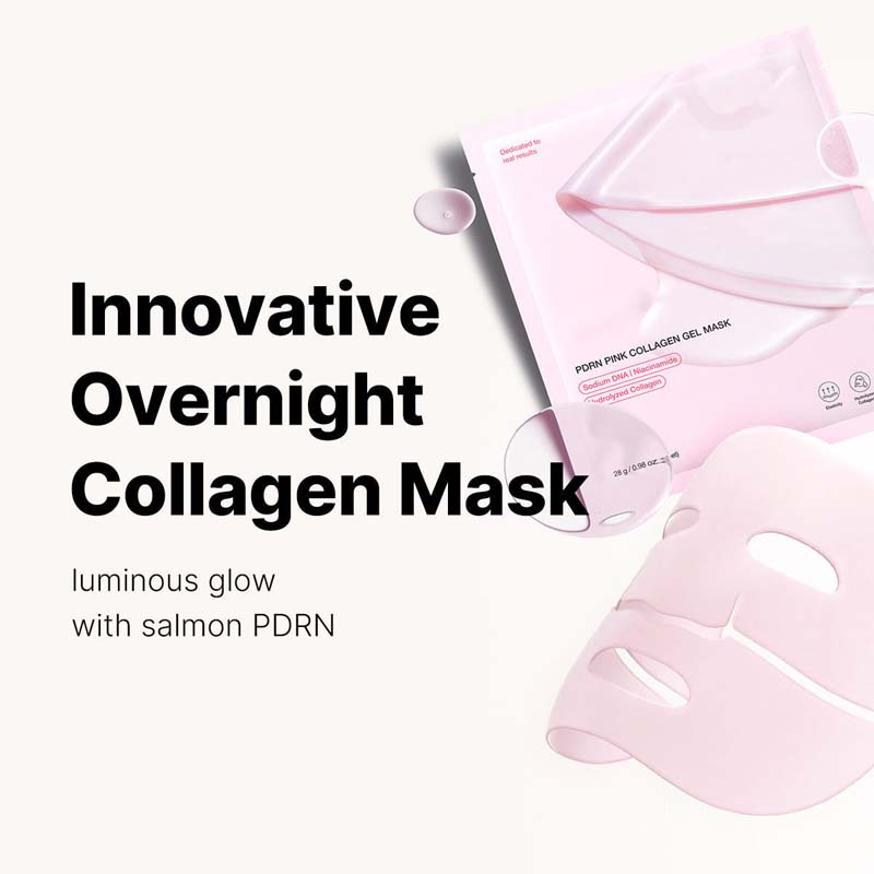 💖 4 PCS Pink Overnight Collagen Gel Mask ✨ Deep Overnight Hydration, Collagen Care &amp; Glass Skin Glow 🌙✨