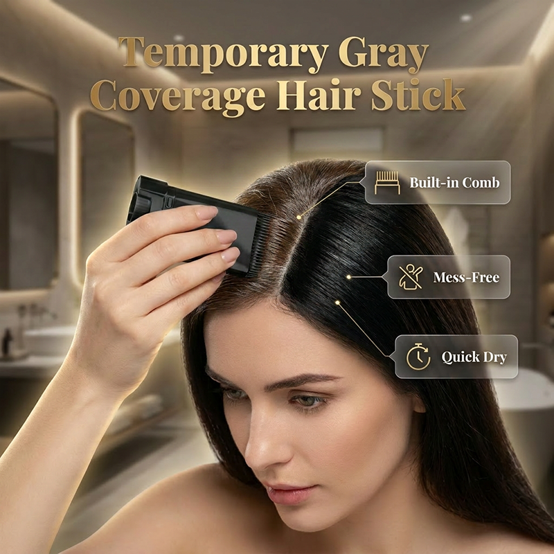 🔥 BUY 1 GET 1 FREE! 🖌️ Temporary Hair Dye Stick with Comb ✨ Instantly Covers Gray Hair &amp; Blends Naturally