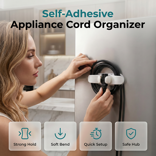 🎁 BUY 2 GET 1 FREE! 🔌 Self-Adhesive Silicone Appliance Cord Organizer ✨ Keep Kitchen Cords Neat, Organized &amp; Tangle-Free 🏠
