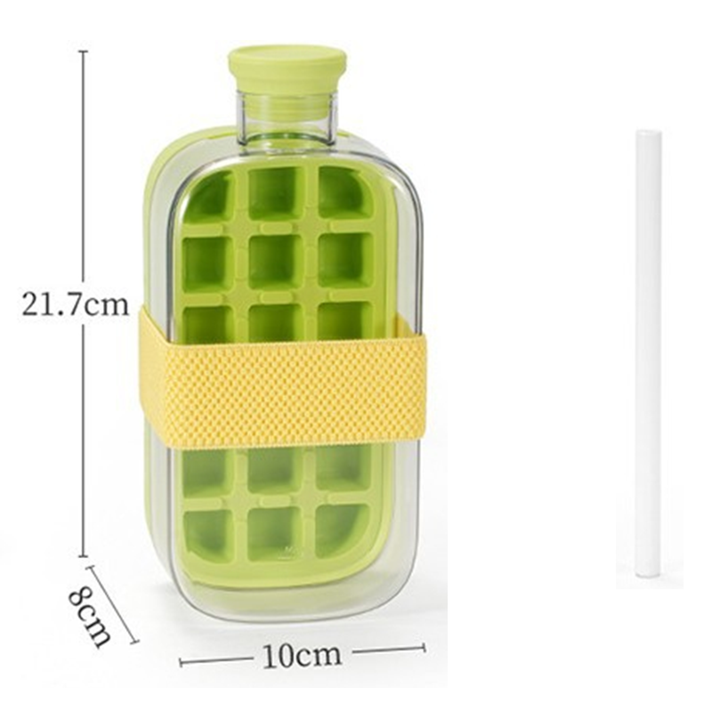 ❄️2-in-1 Ice Cube Maker Water Bottle Built-In Ice Tray, Food-Grade Silicone, Bpa-Free. Make Ice &amp; Store Water In One Bottle – Ideal For Gym, Office &amp; Travel! 🏋️‍♂️💼✈️