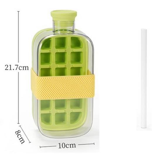 ❄️2-in-1 Ice Cube Maker Water Bottle Built-In Ice Tray, Food-Grade Silicone, Bpa-Free. Make Ice &amp; Store Water In One Bottle – Ideal For Gym, Office &amp; Travel! 🏋️‍♂️💼✈️