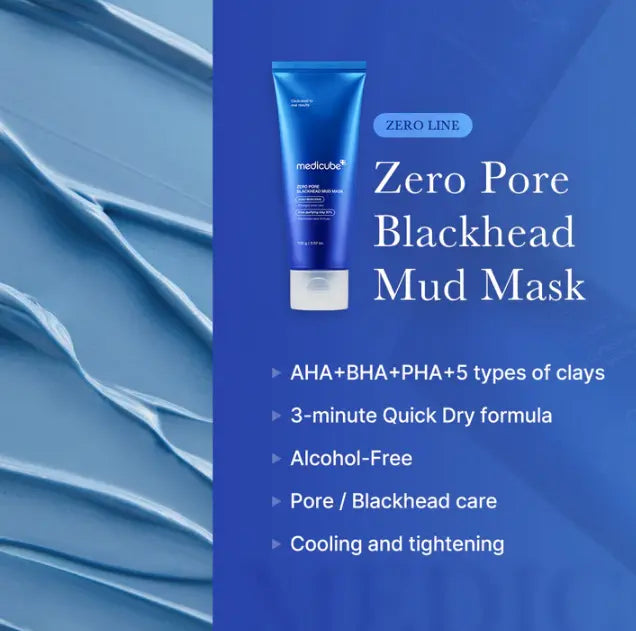 [medicube] Zero Pore Blackhead Mud Mask | 3 min bahenní maska ​​| péče o póry | Silná absorpce černých teček