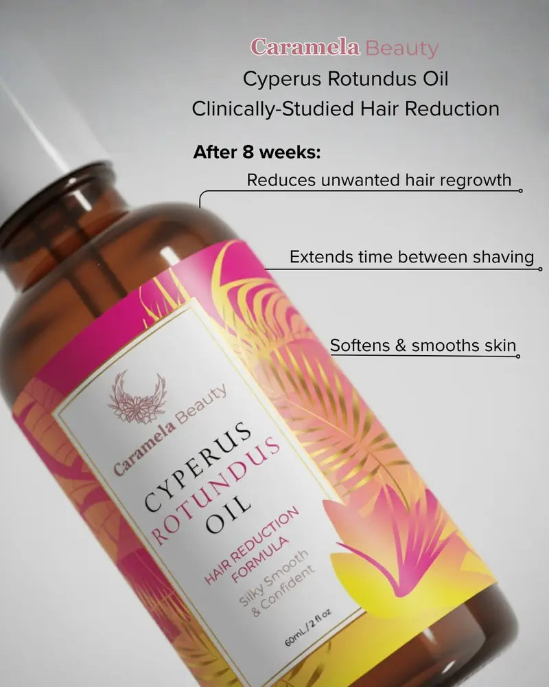 Caramela Beauty Cyperus Rotundus Huile pour la réduction naturelle des cheveux - 60 ml/2 oz