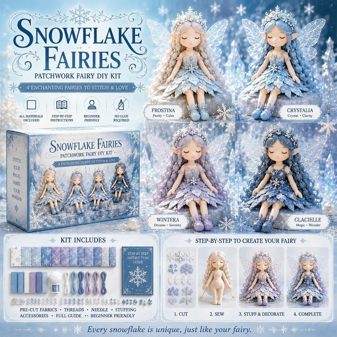 🎁 50% OFF TODAY! 🧵 4-Piece Fairy Patchwork DIY Collection ✨ Complete DIY Craft Set for Beautiful Handmade Projects 💖