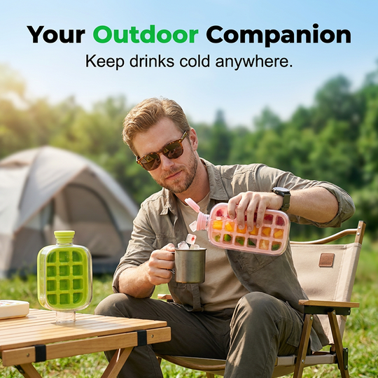 ❄️2-in-1 Ice Cube Maker Water Bottle Built-In Ice Tray, Food-Grade Silicone, Bpa-Free. Make Ice &amp; Store Water In One Bottle – Ideal For Gym, Office &amp; Travel! 🏋️‍♂️💼✈️