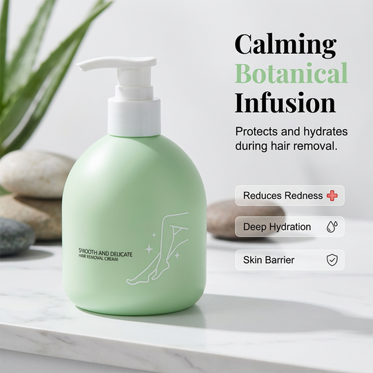 🧴 50% OFF NOW! 🪒 Gentle and Mild Set – Hair Removal Cream + Razor – Pain-Free for Sensitive Skin, No Dark Spots or Stubble 🌸