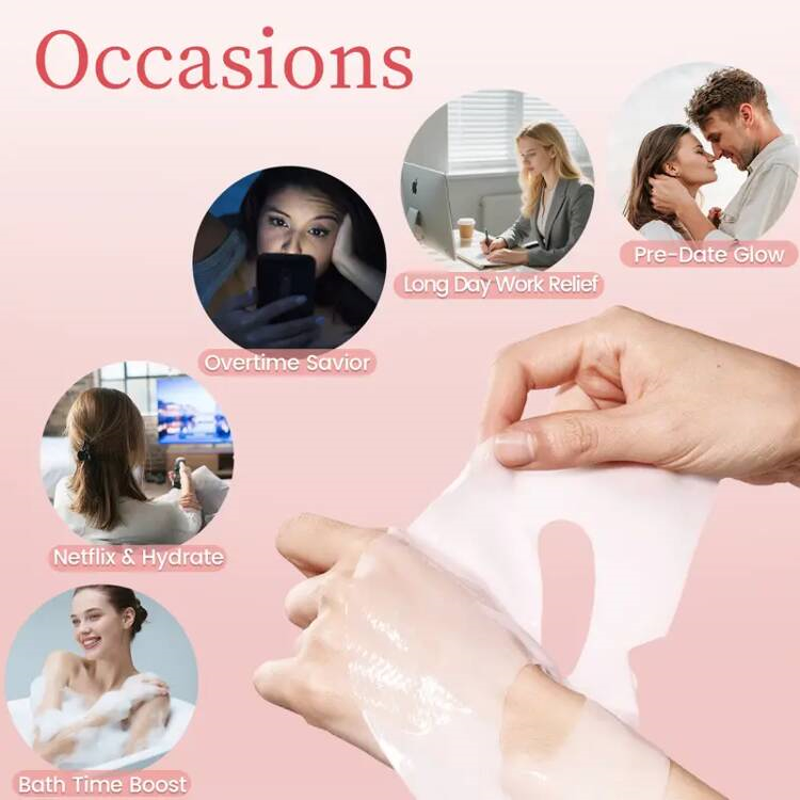 💖 4 PCS Pink Overnight Collagen Gel Mask ✨ Deep Overnight Hydration, Collagen Care &amp; Glass Skin Glow 🌙✨