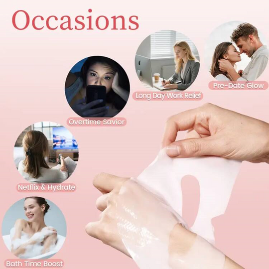 💖 4 PCS Pink Overnight Collagen Gel Mask ✨ Deep Overnight Hydration, Collagen Care &amp; Glass Skin Glow 🌙✨