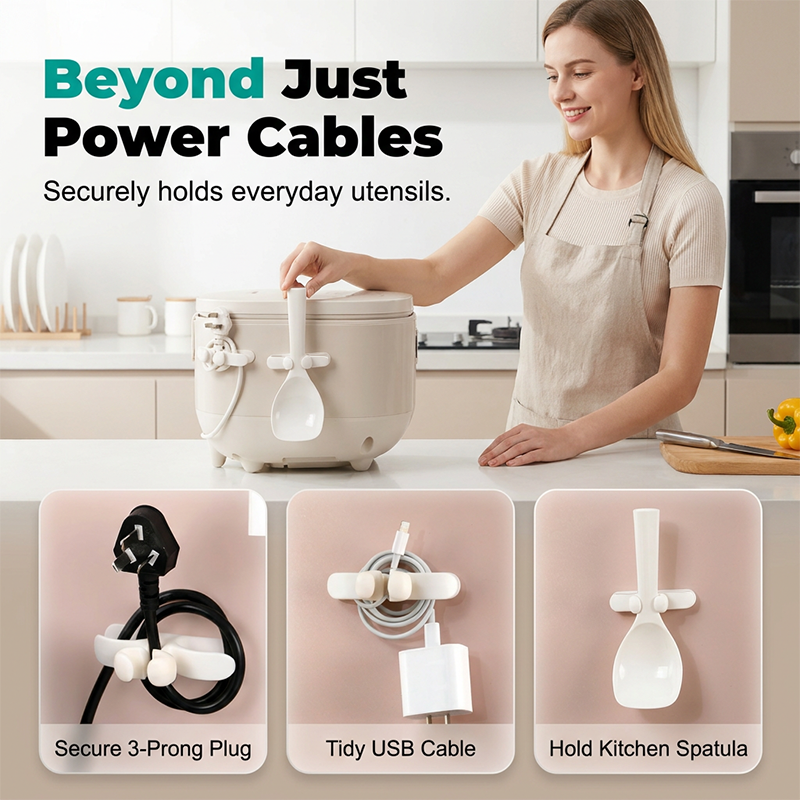🎁 BUY 2 GET 1 FREE! 🔌 Self-Adhesive Silicone Appliance Cord Organizer ✨ Keep Kitchen Cords Neat, Organized &amp; Tangle-Free 🏠