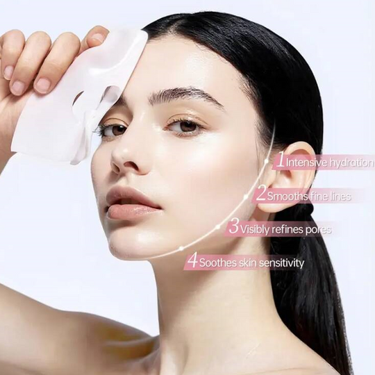 💖 4 PCS Pink Overnight Collagen Gel Mask ✨ Deep Overnight Hydration, Collagen Care &amp; Glass Skin Glow 🌙✨