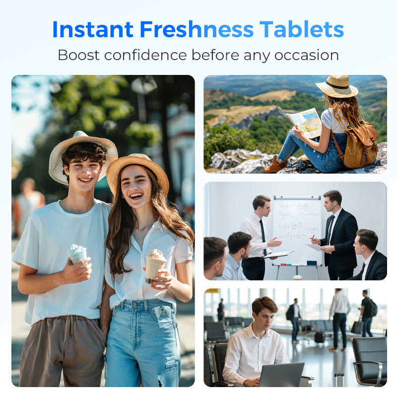🔥 BUY 1 GET 1 FREE! 🦷 Portable Chewable Toothpaste Tablets (30 Pack) ✨ Fresh Breath, Easy Travel &amp; Eco-Friendly Oral Care