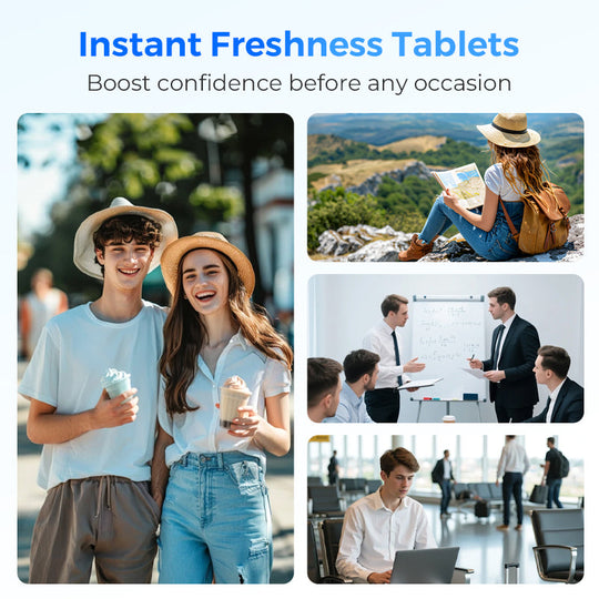 🔥 BUY 1 GET 1 FREE! 🦷 Portable Chewable Toothpaste Tablets (30 Pack) ✨ Fresh Breath, Easy Travel &amp; Eco-Friendly Oral Care