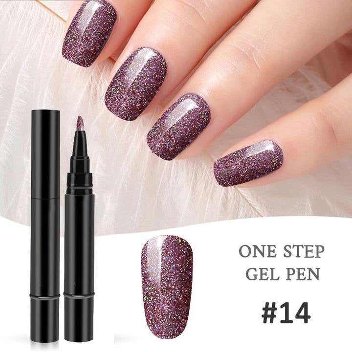 📢📢Limited Time Buy 1 Get 1 Free Only: £9.99‼️💅One Step Nail Gel Pen 🎁Free Gift -Mini Portable UV Nail Lamp✨