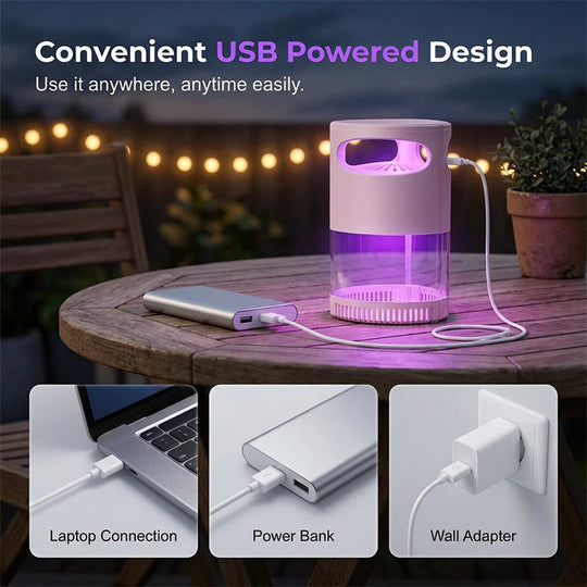 Mosquito Killer Lamp – tichá, USB, bez chemikálií.