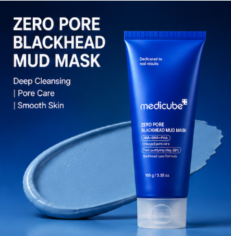 [medicube] Zero Pore Blackhead Mud Mask | 3 min bahenní maska ​​| péče o póry | Silná absorpce černých teček