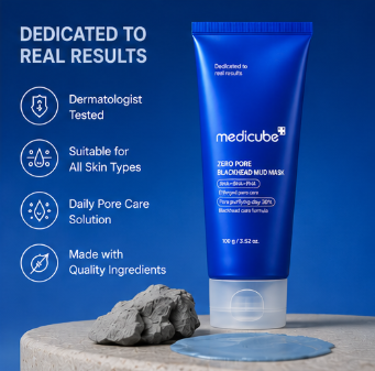 [medicube] Zero Pore Blackhead Mud Mask | 3 min bahenní maska ​​| péče o póry | Silná absorpce černých teček