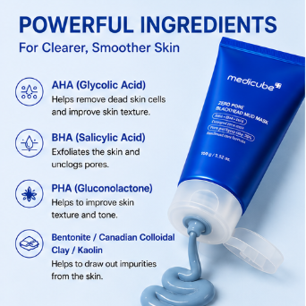 [medicube] Zero Pore Blackhead Mud Mask | 3 min bahenní maska ​​| péče o póry | Silná absorpce černých teček