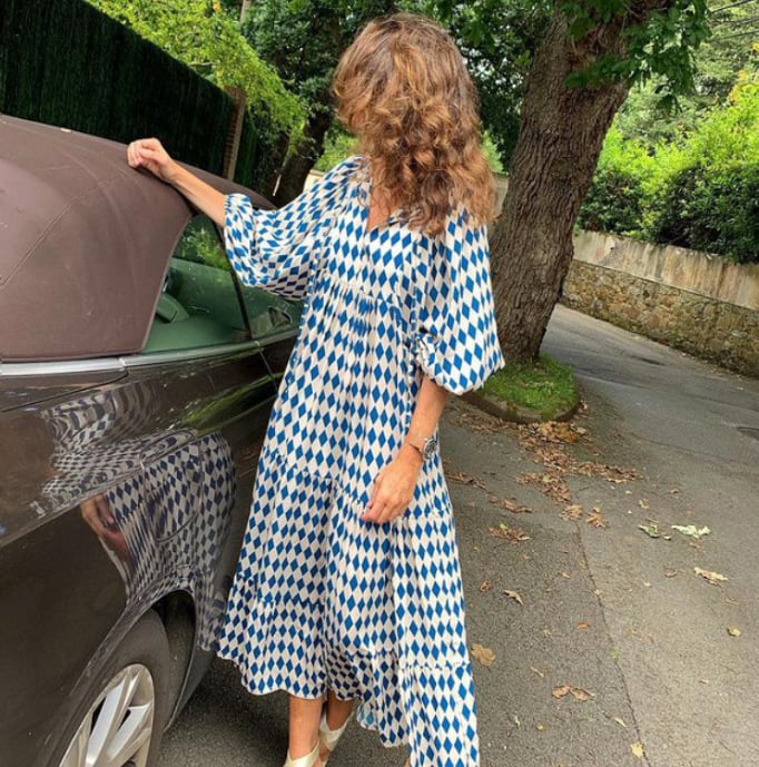 🌸🌸Velké snížení ceny🌸Dámské elegantní květinové maxi šaty s nabíranými rukávy a boho vzorem
