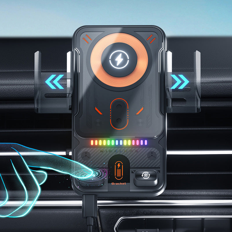 🚗📱 2-in-1 Car Phone Holder &amp; Wireless Charger – 360° Rotation, Strong Grip &amp; Fast Charging 🔋
