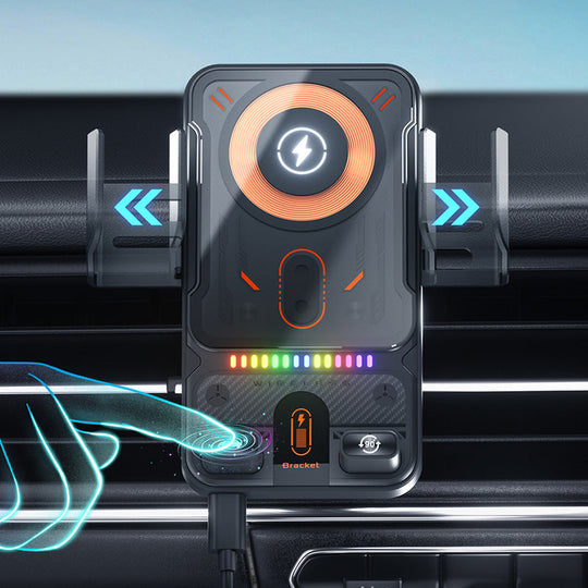 🚗📱 2-in-1 Car Phone Holder &amp; Wireless Charger – 360° Rotation, Strong Grip &amp; Fast Charging 🔋