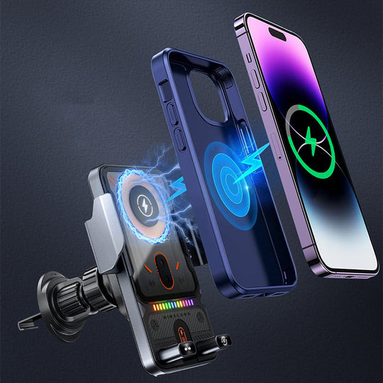 🚗📱 2-in-1 Car Phone Holder &amp; Wireless Charger – 360° Rotation, Strong Grip &amp; Fast Charging 🔋
