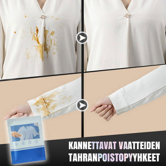 Lingettes détachantes portatives pour vêtements