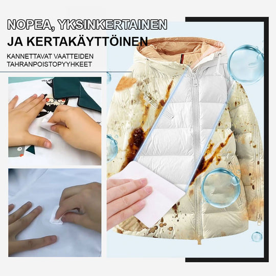Lingettes détachantes portatives pour vêtements