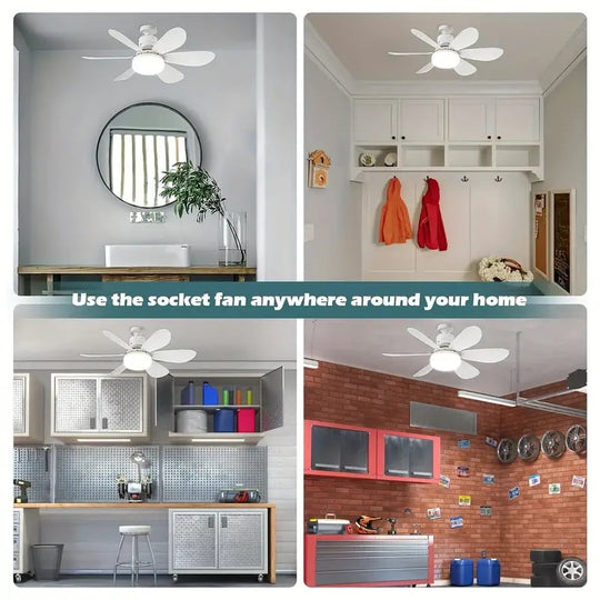 40W LED Ceiling Fan Light 20.5in with Remote Control - E27 &amp; B22 Adapter | Quiet Fan Light for Bedroom, Kitchen, Garage