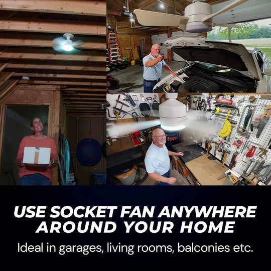 40W LED Ceiling Fan Light 20.5in with Remote Control - E27 &amp; B22 Adapter | Quiet Fan Light for Bedroom, Kitchen, Garage