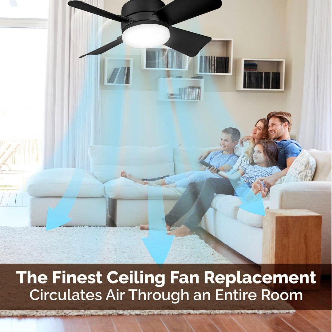 40W LED Ceiling Fan Light 20.5in with Remote Control - E27 &amp; B22 Adapter | Quiet Fan Light for Bedroom, Kitchen, Garage