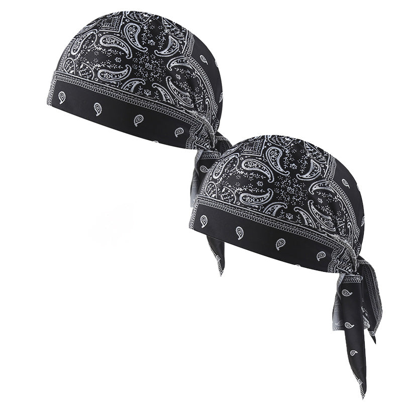 Ensemble de bonnet de foulard rafraîchissant Paisley, doublure de casque de sécurité pour tête de pirate de moto, ajustement élastique, lavable à la main, couvre-chef d&