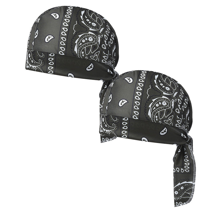 Ensemble de bonnet de foulard rafraîchissant Paisley, doublure de casque de sécurité pour tête de pirate de moto, ajustement élastique, lavable à la main, couvre-chef d&