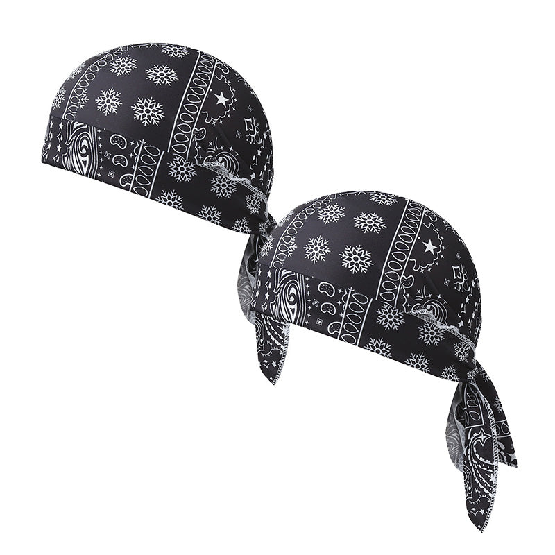 Ensemble de bonnet de foulard rafraîchissant Paisley, doublure de casque de sécurité pour tête de pirate de moto, ajustement élastique, lavable à la main, couvre-chef d&