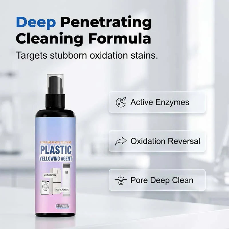 🔥 Buy 2 Get 1 Free! ✨ Multi-Purpose Plastic Yellowing Remover Spray 🧽 Restore Old Plastic Surfaces &amp; Bring Back a Cleaner Look