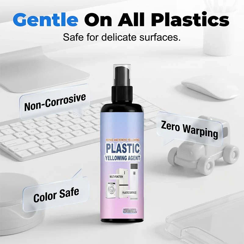 🔥 Buy 2 Get 1 Free! ✨ Multi-Purpose Plastic Yellowing Remover Spray 🧽 Restore Old Plastic Surfaces &amp; Bring Back a Cleaner Look