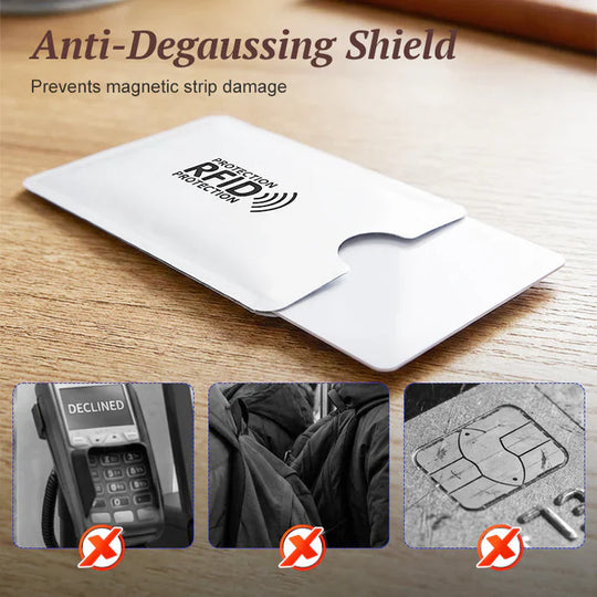 🚨 VIRAL SECURITY MUST-HAVE ! 🛡️ RFID Blocking Sleeves 💳 Instantly Protect Credit Cards from Digital Skimming &amp; Data Theft 🔒🔥⚠️1 set (5 pieces total)