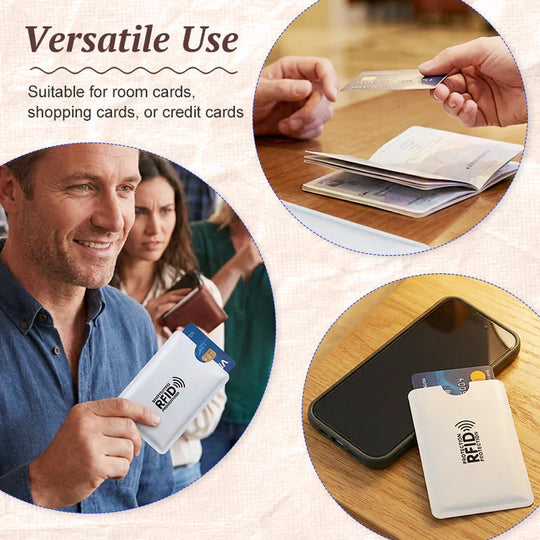 🚨 VIRAL SECURITY MUST-HAVE ! 🛡️ RFID Blocking Sleeves 💳 Instantly Protect Credit Cards from Digital Skimming &amp; Data Theft 🔒🔥⚠️1 set (5 pieces total)