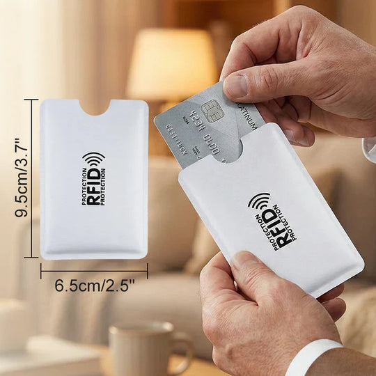 🚨 VIRAL SECURITY MUST-HAVE ! 🛡️ RFID Blocking Sleeves 💳 Instantly Protect Credit Cards from Digital Skimming &amp; Data Theft 🔒🔥⚠️1 set (5 pieces total)