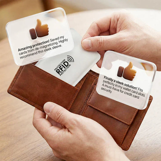 🚨 VIRAL SECURITY MUST-HAVE ! 🛡️ RFID Blocking Sleeves 💳 Instantly Protect Credit Cards from Digital Skimming &amp; Data Theft 🔒🔥⚠️1 set (5 pieces total)